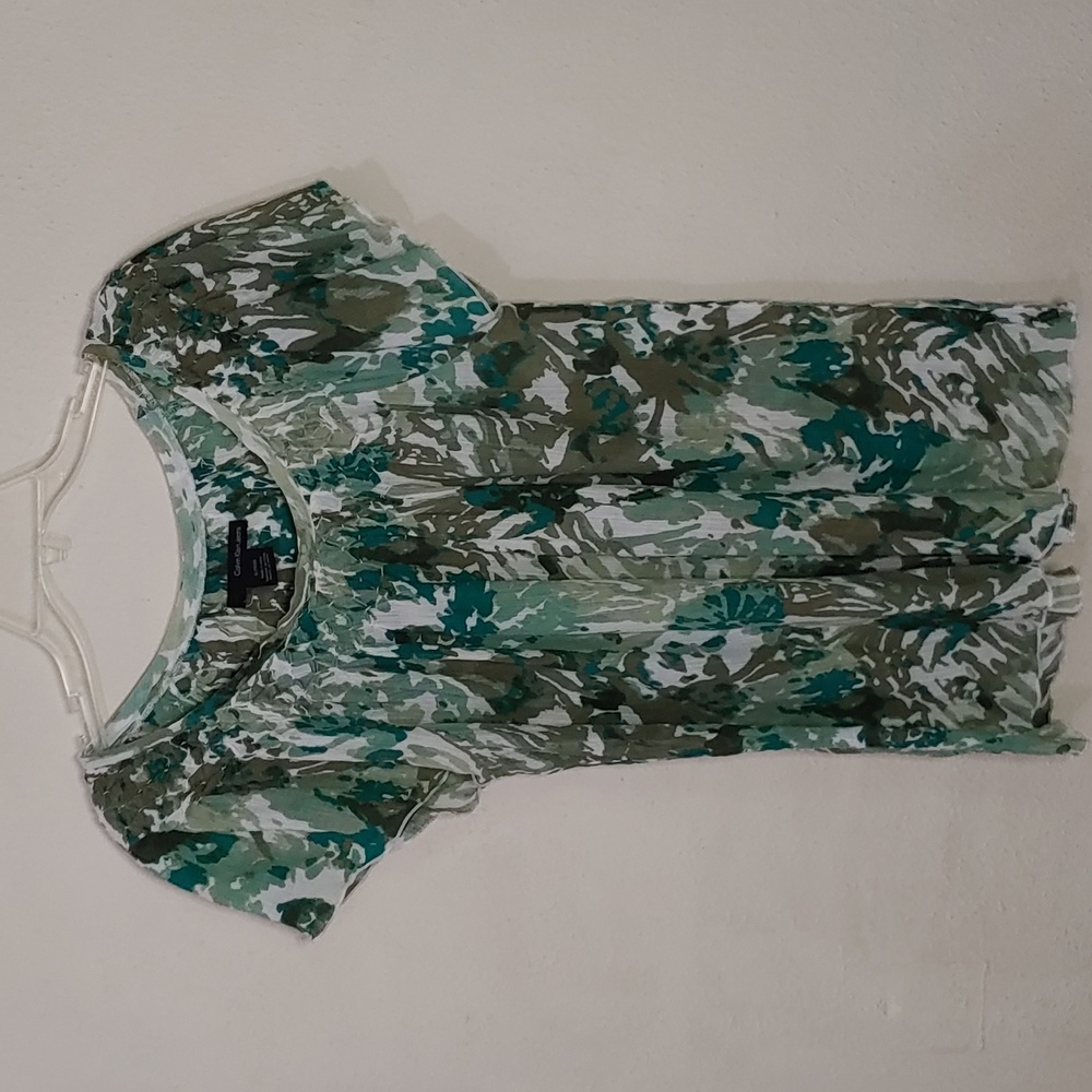 Calvin Klein Jeans Women's Size XL Cap Sleeve Sheer Top